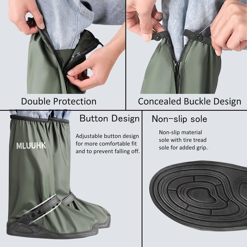 Rain Shoe Covers, Reusable Waterproof Rain Cover for Shoes, Non-Slip