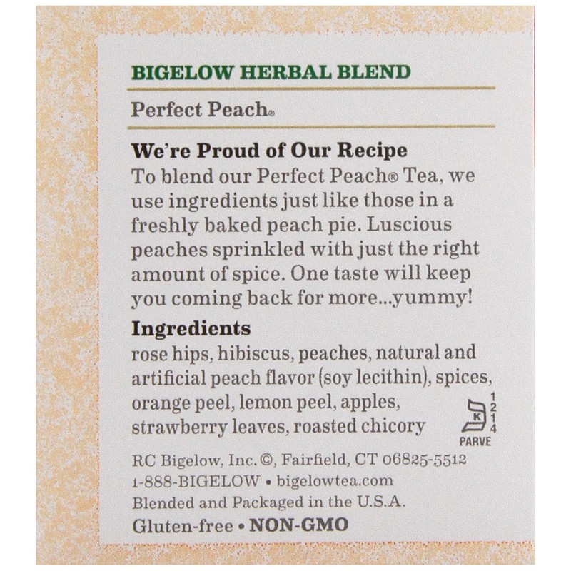Bigelow Tea Peach Tea, 20 Count