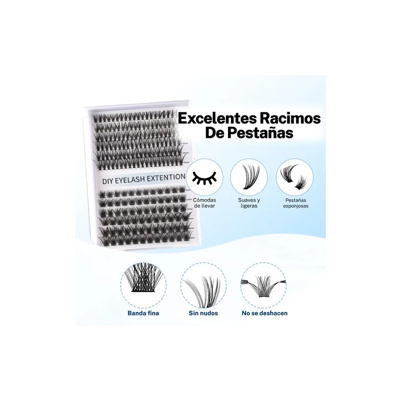 Maquillaje Extensión Kit De Pestañas Diy Naturales Cherimoya