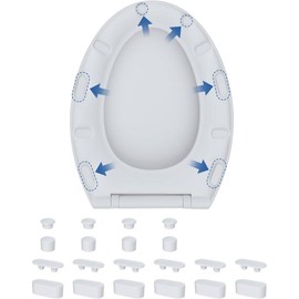 10 count Toilet Seat Bumpers for Bidet,  Adhesive Toilet Seat Bumpers for Use with Bidet Attachment, Universal Buffer Toilet Lid Rubber Bumpers, White - Color: Gray