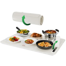 EconoHome Flexible Food Warmer - Electric Powered Food Warming Plate - Fast Heating, 3 Heat Levels, Large Surface Area, Constant Temperature - Portable Silicone Heating Pad for Meals - 24x15.7x0.2