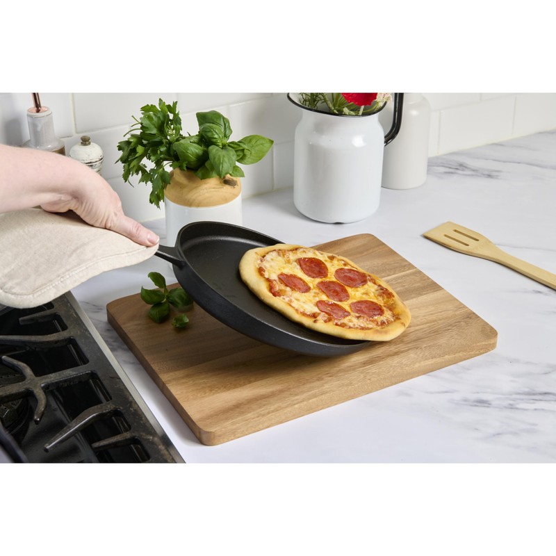 GoodCook Pre-Seasoned Cast Iron Pizza Pan, 10.5 Inch, Black