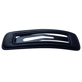 2.95" Leather Snap Clips Metal BB Clips Hair Barrettes Hair Pins Hair Slide Stylish for Women Girl,2 Pack (Black)