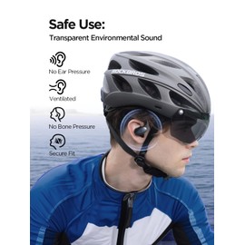 1MORE S51 Open Ear Headphones, Ultra-Lightweight Design, Secure Fit, Open Ear Earbuds Wireless Bluetooth, 40H Playtime, Bass More+ Technology, IPX5 Waterproof, Clear Calls, Game Mode