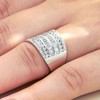 AIHUASI JEWELRY Wide Wedding Band for Women AAAAA Cz Anniversary