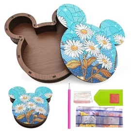 MEDOYOH DIY Diamond Art Jewellery Storage Box, Diamond Painting Craft Storage Container Ornaments for Adults and Children, Bear