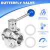 JMCOLMT 1.5 Inch Butterfly Valve Sanitary 2 Pcs Stainless Steel