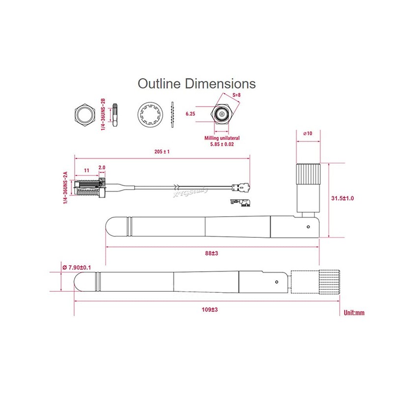Antenna for Raspberry Pi Compute Module 4/5 CM4 CM5 Compatible