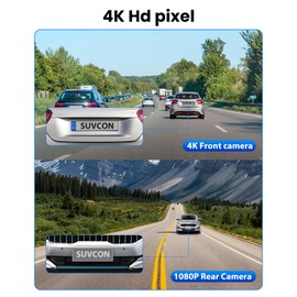 Dash Cam Front Rear 4K/1080P, Dash Camera for Cars Build in WiFi, Full HD Dash Cam with APP Control, 3.94‘’ IPS Screen Dash Camera with 32GB SD Card, G-Sensor, WDR, 24Hr Parking Mote, Loop Recording