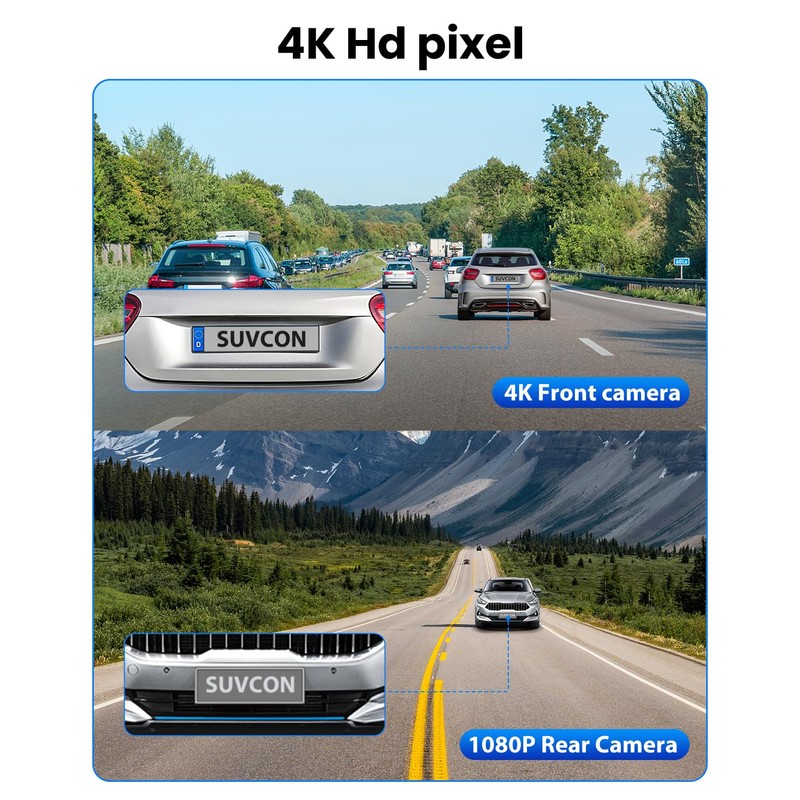 Dash Cam Front Rear 4K/1080P, Dash Camera for Cars Build