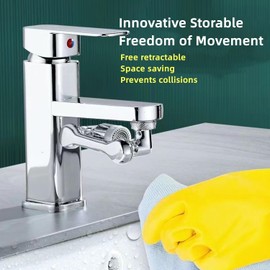 Extensor universal de llave giratorio - aireador de grifo de gran ángulo de 1080°, adaptador giratorio de aleación completa para grifo extensión de filtro antisalpicaduras de 2 modos (2 piezas)