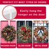 ESFUN Black Wreath Hanger for Front Door, Metal Wreath Hooks