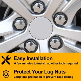 JEYORZY Nut Covers, Pack of 20 Wheel Nut Caps, Hex Tyre Nut Covers, Car Wheel Nut Covers, Universal Tyre Nut Caps, Wheel Bolt Caps, with Removal Tool