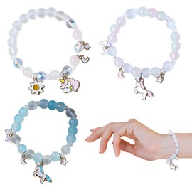 Einhorn-Armbänder, Kinderarmbänder mit Anhängern, bunte Kinderarmbänder für Jungen und Mädchen