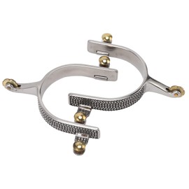 1 Pair of Horse Spores, Stainless Steel Western Cowboy Spores, 13 x 9 x 2 cm, Portable Vintage Floral Riding Spores with Brass Gear, Riding Equipment Accessories, Horse Boots, Riding Boots Spurs for