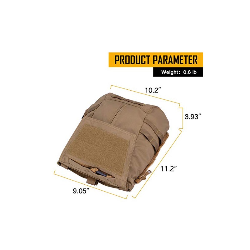 IDOGEAR Tactical Zip-on Panel Pouch Military Backpack Vest Accessory Bag