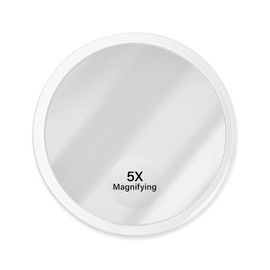 Jumbl Espejo de Aumento 6” 5X, Espejo de Maquillaje Compacto con Ventosa y Aumento 5X para Baño, Ducha, Belleza y Cuidado de la Piel, Depilación de Cejas y Pinzas