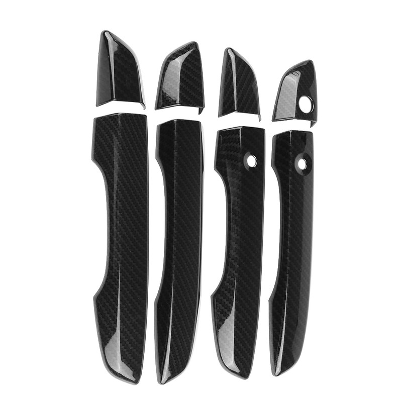 4Pcs Carbon Fiber Car Side Door Handle Frame Cover Trim
