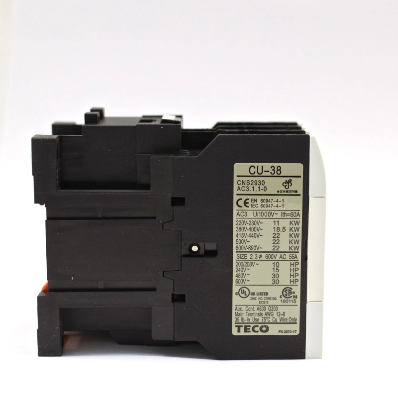 TECO CU-38 magnetic contactor, 55A, 3 phase, 24v coil, 3A1a1b