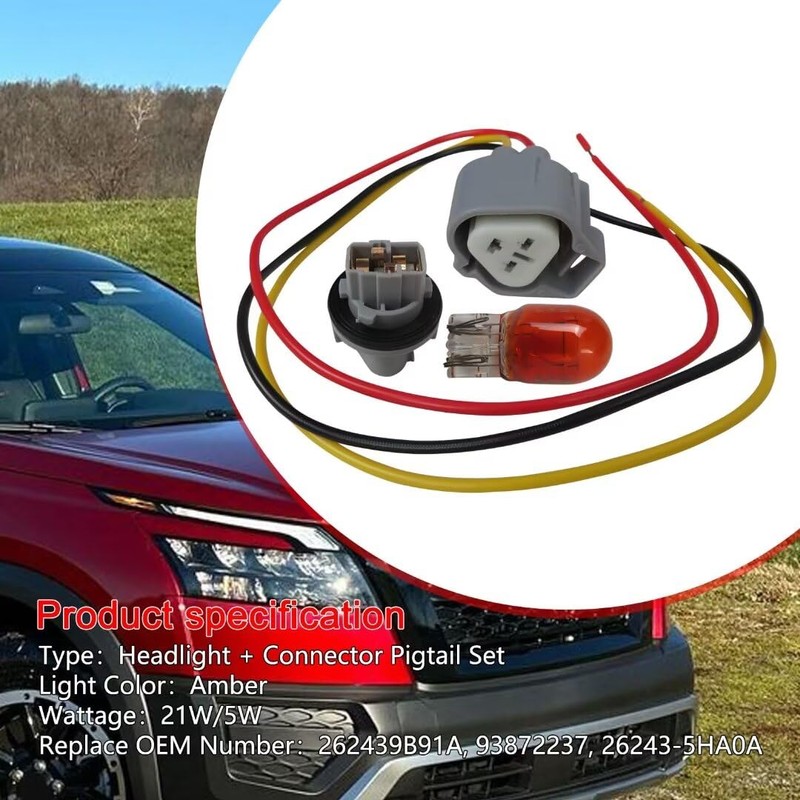 Headlight Turn Signal Bulb Socket Pigtail Harness Set for Lexus