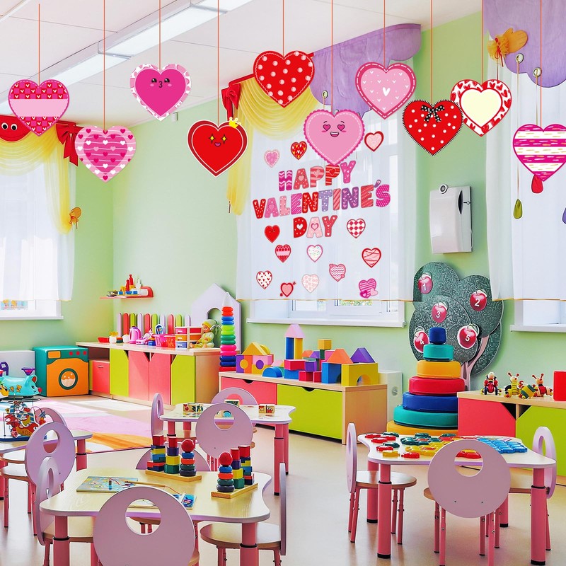 Fancy Land 90PCS Valentine’s Day Cutouts Paper Heart Cutouts for