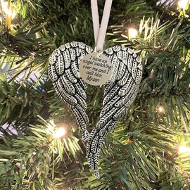 Christmas Ornaments Angel Wings, Memorial Ornaments for Loss of Loved One Personalize, A Piece of My Heart is in Heaven Memorial Ornament Angel (B-Son)