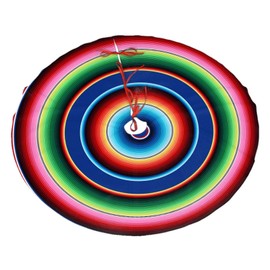 Round Serape Stripes Mexican Colors Christmas Tree Skirt Gorgeous for Xmas Party Ornaments Holiday Decoration Accessory 30"