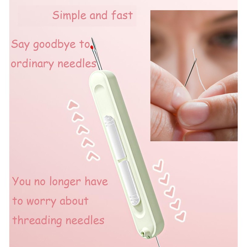 Upgraded 2 in 1 Needle Threader & Seam Ripper，Retractable &