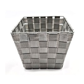 Square Woven Basket – 4.5L - STYLISH STORAGE SOLUTION FOR ESSENTIALS (Grey, 1)