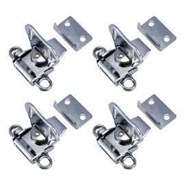 MY MIRONEY 4-Pack Silver Spring Loaded Butterfly Twist Latch and Keeper Metal Hardware Toggle Clamp Hasp Box Chest Closure with Screws for Flight Case,2.17" x 2.05"