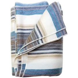 DAVLINA, Alpaca Wool Throw Blanket | Super Soft, Lightweight, Breathable and Hypoallergenic | Non-Itchy or Scratchy (Blue White Varicolored, Queen (U.S. Standard))