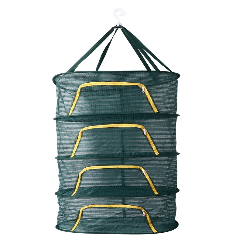 4 Layer Herb Drying Rack with U Shaped Zipper Dark