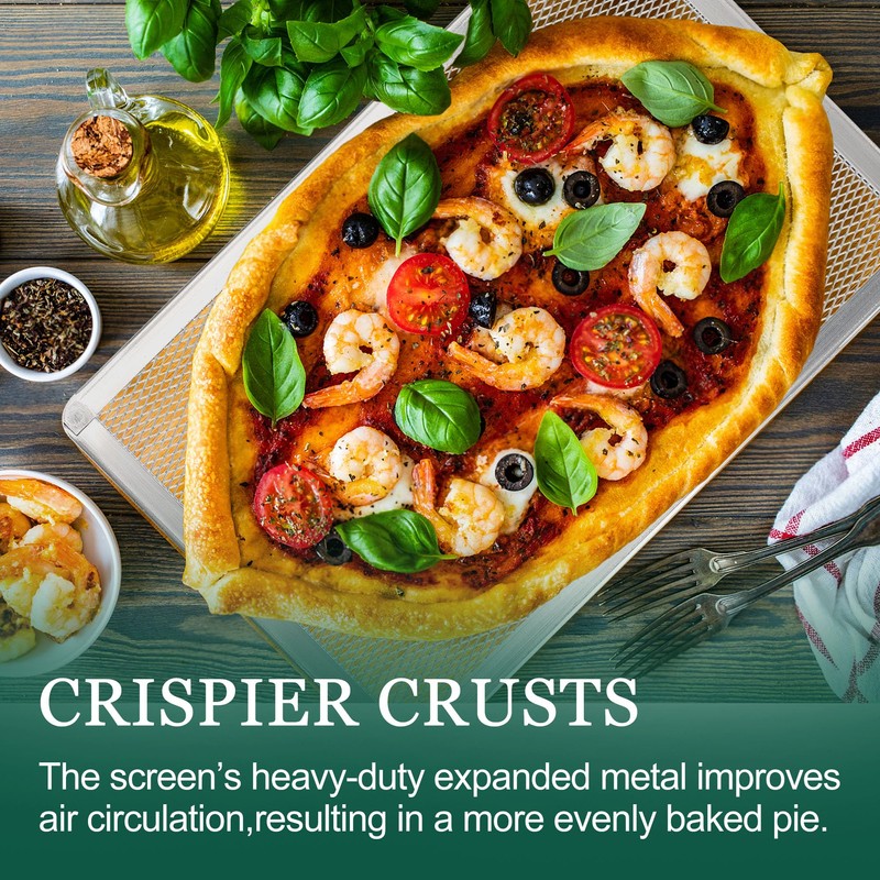 SHANGPEIXUAN Pizza Screen 11 x 16 Inch 2 Pack Rectangular