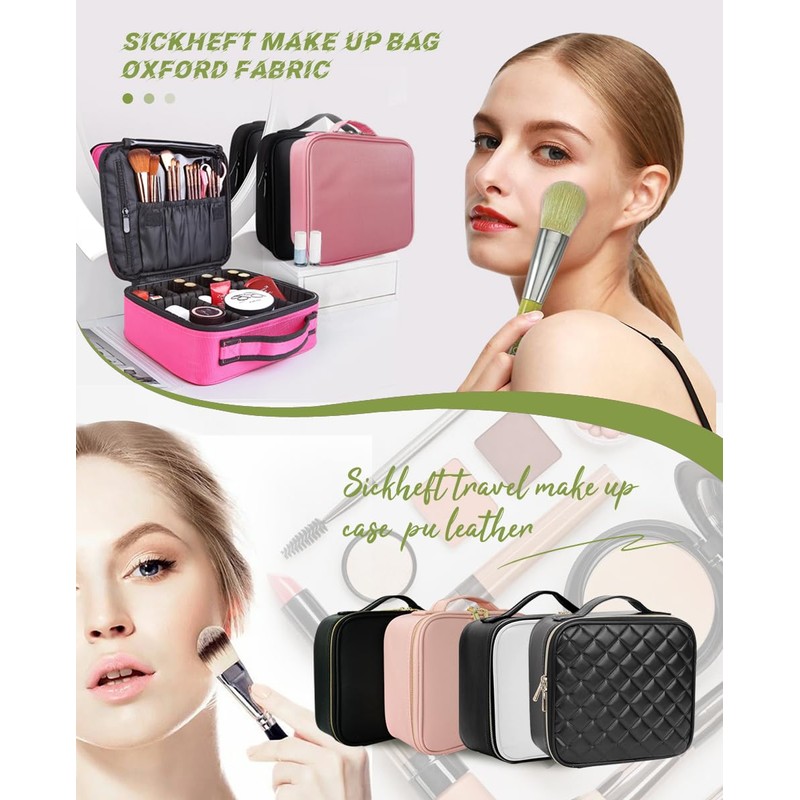 SCIKHEFT Travel Makeup Train Case Cosmetic Organizer Portable Artist Storage