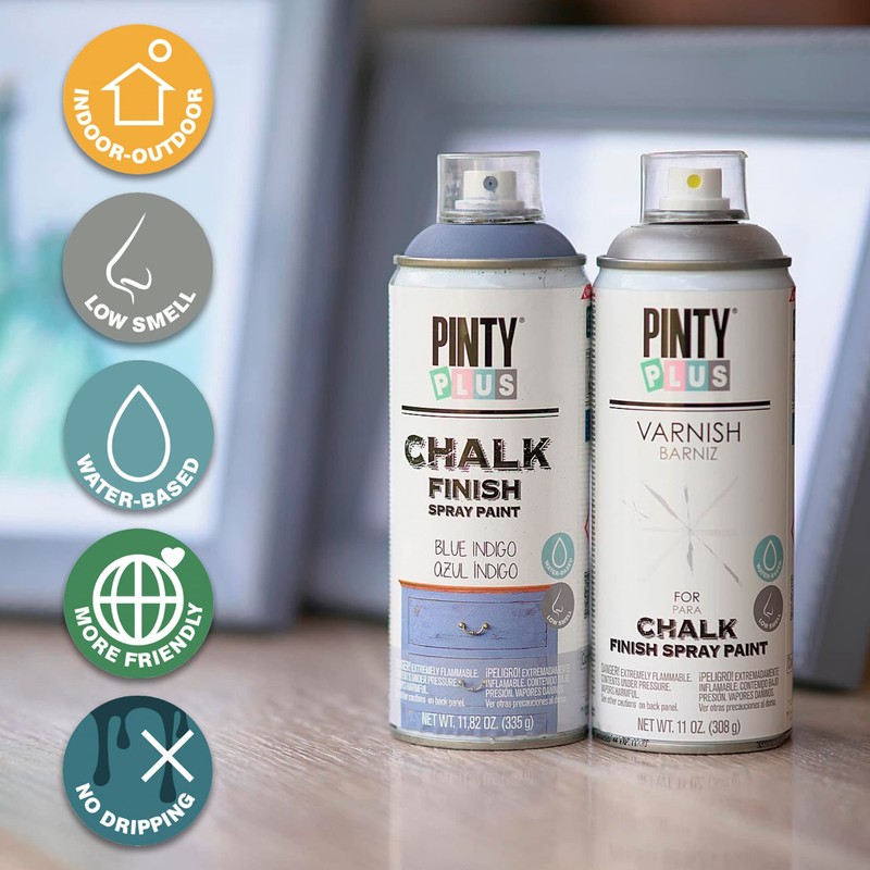 Chalk Finish Spray Paint - 11.8oz Water Based, Ultra Matte.