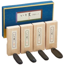 呉竹 墨 固形墨 いろ墨 4色セット AU110-901