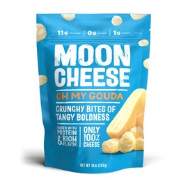 Moon Cheese Oh My Gouda, 100% Gouda Cheese Snacks, Crunchy Keto Food, Low Carb, High Protein, 10 oz. (1 Pack)…