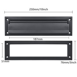 khtumeware Oil Rubbed Bronze 10 inch 1-Pack Solid Brass Mail Slot with Solid Brass Internal Frame is Well Made Door Mail Slots