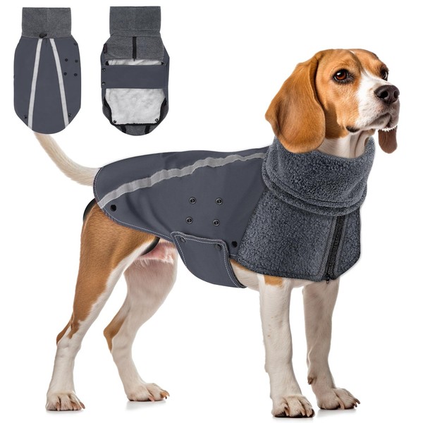 SlowTon Dog Winter Jacket, Waterproof Warm Coats for Large Medium