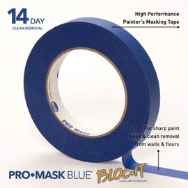 IPG ProMask Blue with BLOC-It, Premium 14-Day Masking Tape, 0.94" x 60 yd, Blue, (Single Roll)