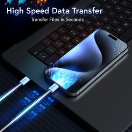 AFFHAUSEN USB-C Cable, 2.1m, 60W Fast Charge 480Mbps Matte White