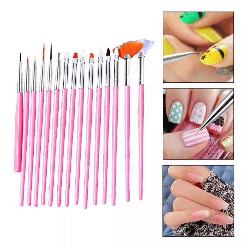 Other 15 Bolígrafos Para Diseño De Uñas, Herramienta Rosa Claro