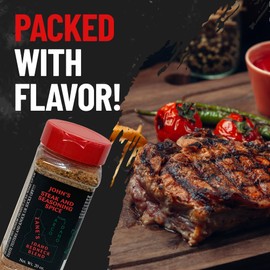 John’s Steak and Seasoning Spice, Spicy Steak Seasoning, Medium Heat Seasoning Blend For Pork Chops, Burgers, Chicken, Potatoes, and More, Gluten-Free, MSG-Free, Zane’s Idaho Redneck Blend, 20 oz