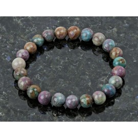 ELEDORO Genuine Gemstone Beads Charkra Bracelet PowerBead Stretch Bead Bracelet 8 mm, gemstone, multicoloured