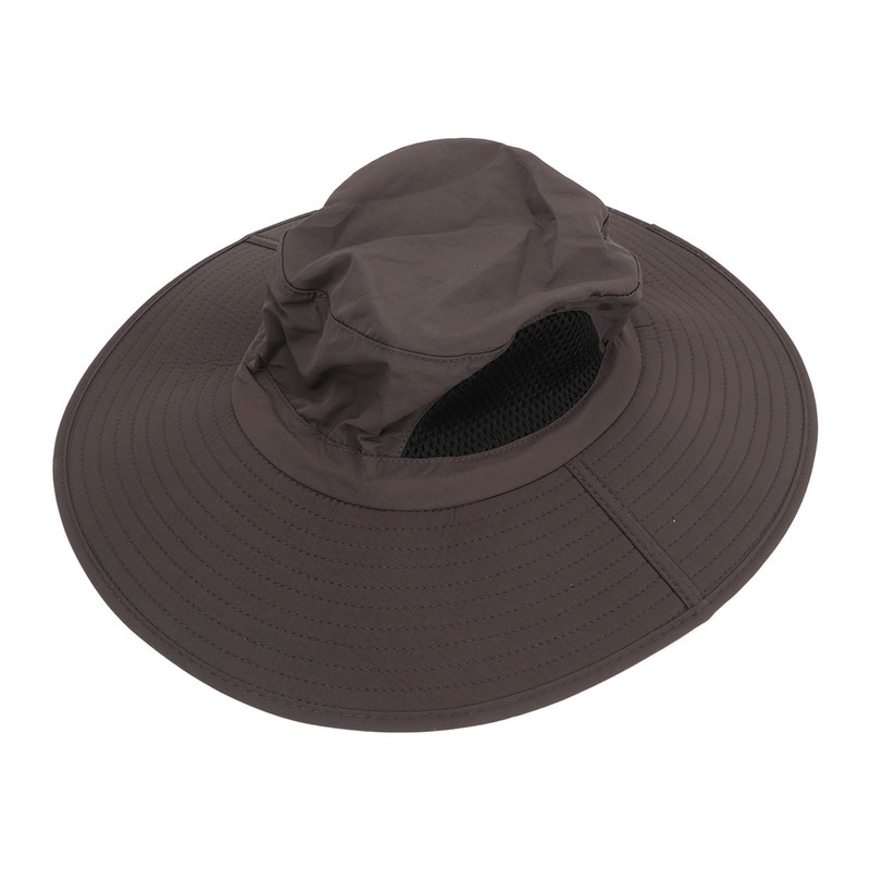 Sun Hat Nylon Dark Gray UV Protection Breathable Adjustable Wide