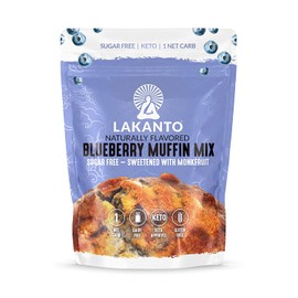 Lakanto Blueberry Muffin Mix, Healthy Keto Muffin Mix, Naturally Sweetened with Monkfruit, Sugar Free, Low Carb, Gluten Free (12 Servings)