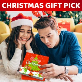 HAPPYPOP Christmas Gifts Stocking Socks for Men - Secret Santa Socks Xmas Stocking Stuffers for Him Brother - In Red