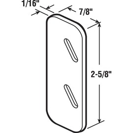 Prime-Line MP5100 Shim, 1/8 inch x 7/8 inch x 2-5/8 in, Plastic, Gray, for Use Beneath Spring-Loaded Strike Plates (100-Pack)