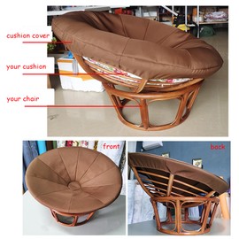 GZYLCH Papasan Chair Cushion Cover, Outdoor Indoor Cushion Waterproof Slipcover for Papasan Chair Cushion, with Elastic Band Designed for Papasan Cushion (for 41~47in, Coffee)
