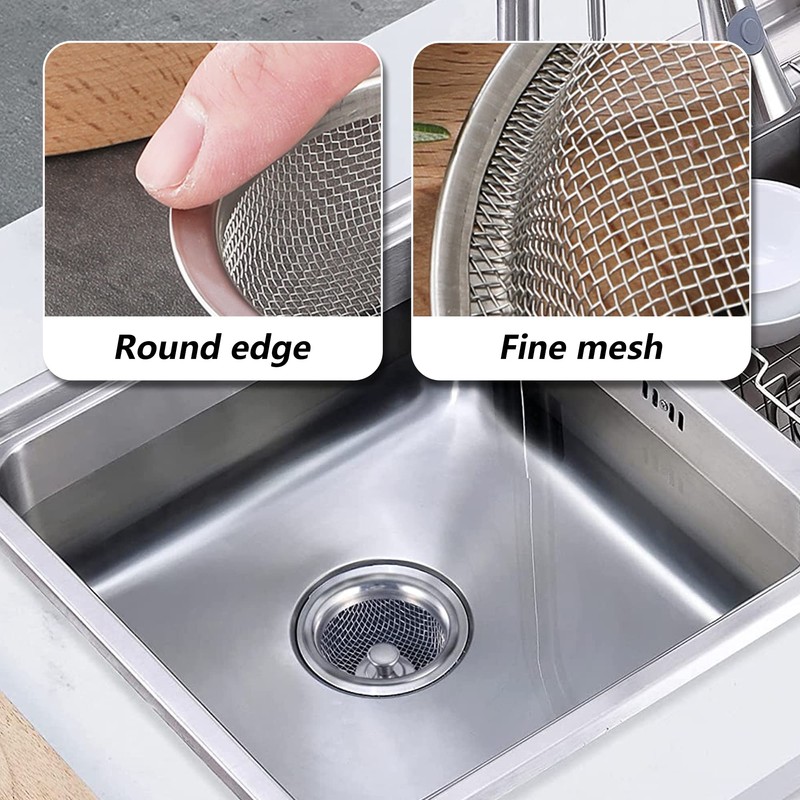 2 Kitchen Sink Basket Strainer Replacement for Standard Drains (3.2